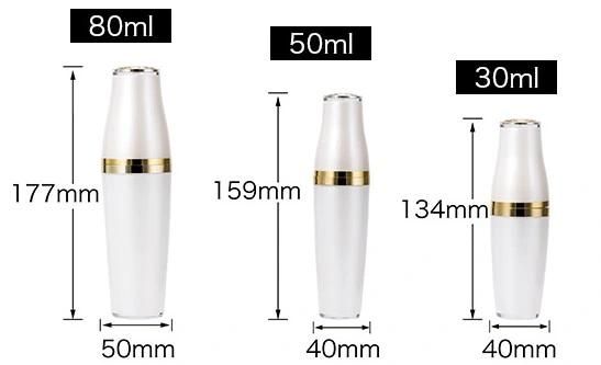 In Stock 30ml 50ml 80ml White Acrylic Lotion Bottle