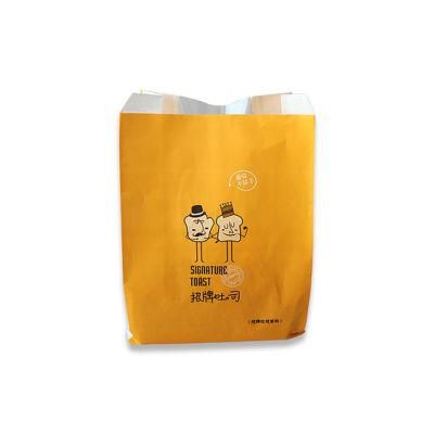 Greaseproof Wholesale Toast Bread Packing Take Away Kraft Paper Bag with a Transparent Window