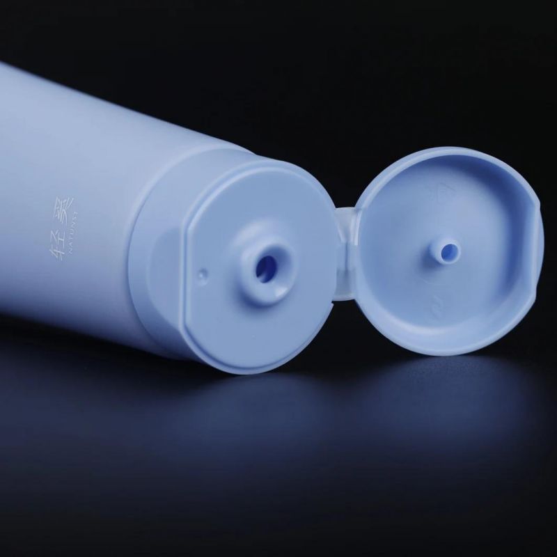 Large blue Matte Packaging Soft PE Sugar Cane Hand Cream Squeeze Tube with Sliver Screw Lid