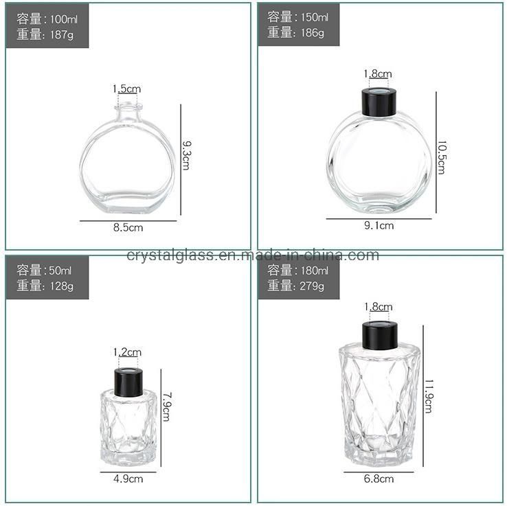 200ml Empty Clear Cylinder Reed Diffuser Glass Bottle 50ml 100ml