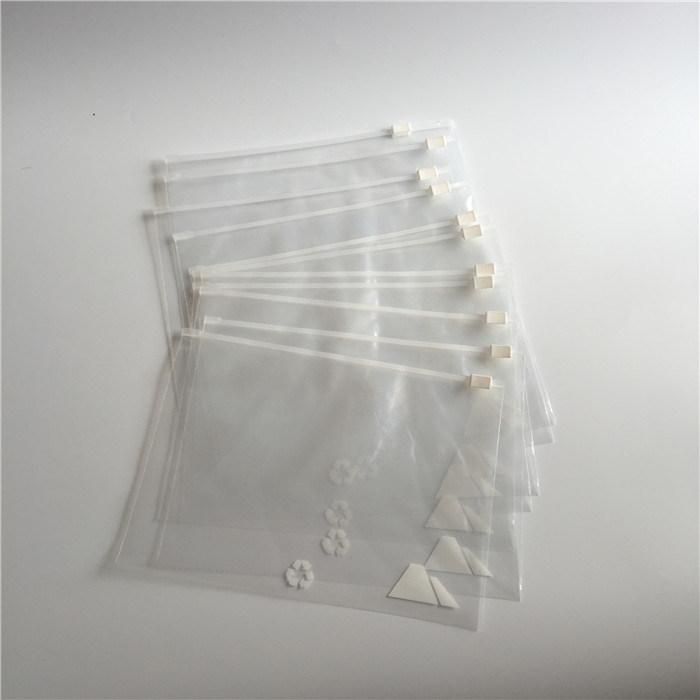 Hot Sale Transparent White Printing Edible Reusable Zip Lock Slider Bag with White Sliding Block