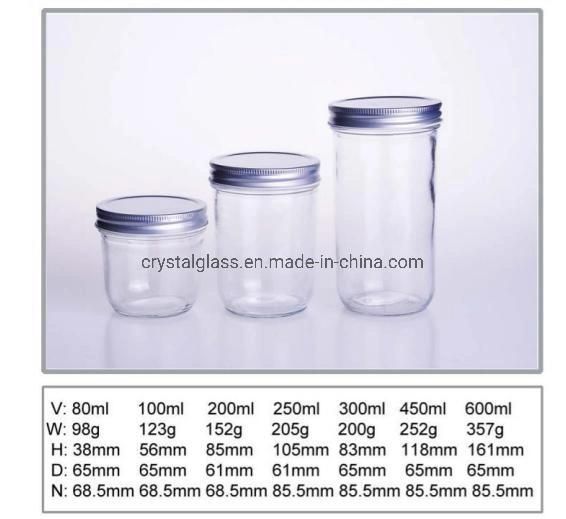 4oz Food Grade Airtight Wholesale Free Sample Clear Embossed Mason Jar Jam Jelly Jar