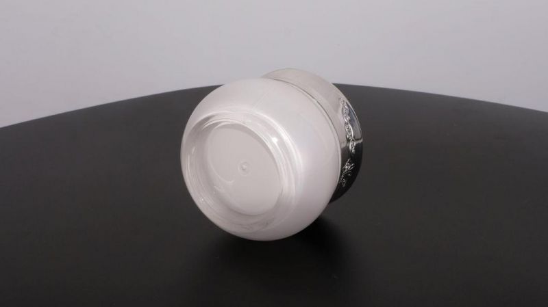 15g 20g Cosmetic White Acrylic Cream Jar with Silver Lid