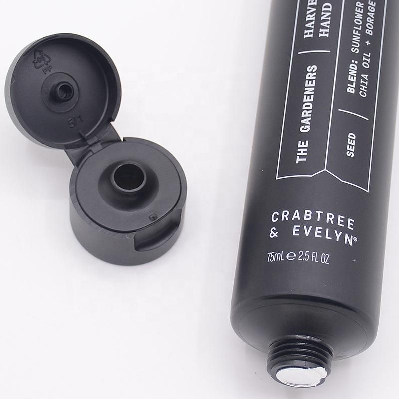 Customized Black PE Plastic Hand Cream Cosmetic Tube