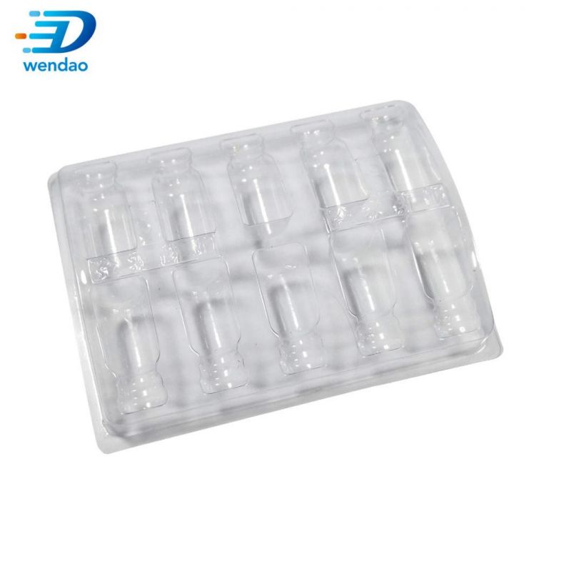 Custom White Color Blister Plastic 10ml Vial Packaging Tray