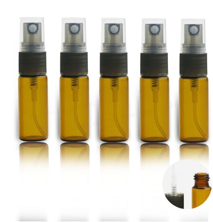 5ml Amber Travel Small Refillable Perfume Bottle Transparent Glass Fragrance Atomizer Mist Spray Liquid Container