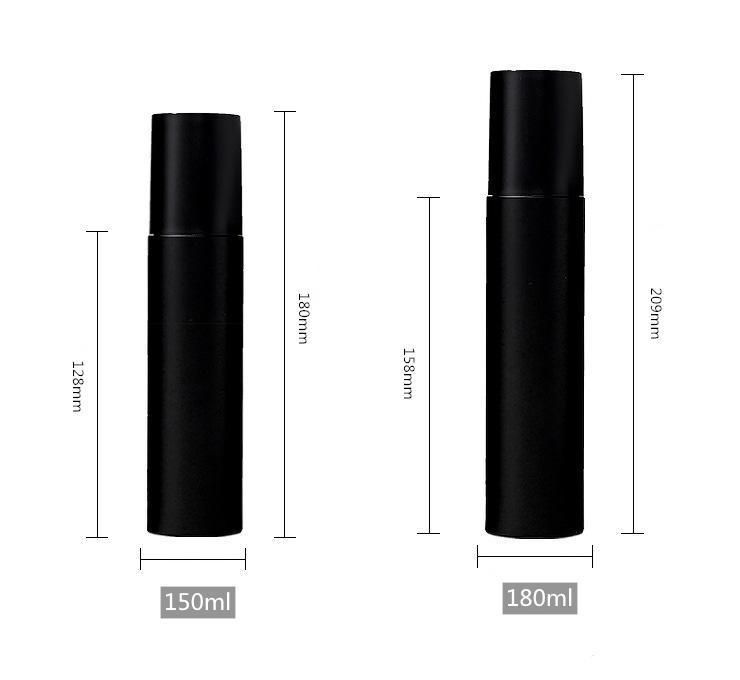 20mm Neck Finish 100ml 120ml 150ml 180ml Black Pet Bottle Tone/Lotion/Serum Bottle Cosmetic Packaging