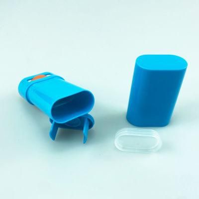 Classic Blue Plastic Oval Shape Empty Deodorant Container Stick Tube 75g