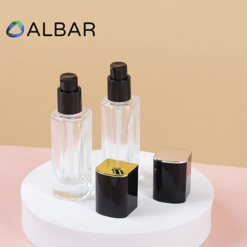 Cosmetics Skin Care Makeups Glass Bottles in Clear Transparent or Frosted