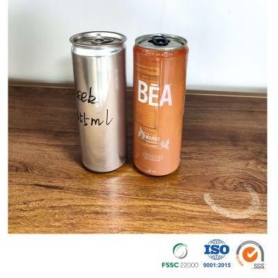 Professional Manufacturer Juice Customized Printed or Blank Epoxy or Bpani Lining Sleek 330ml Aluminum Can