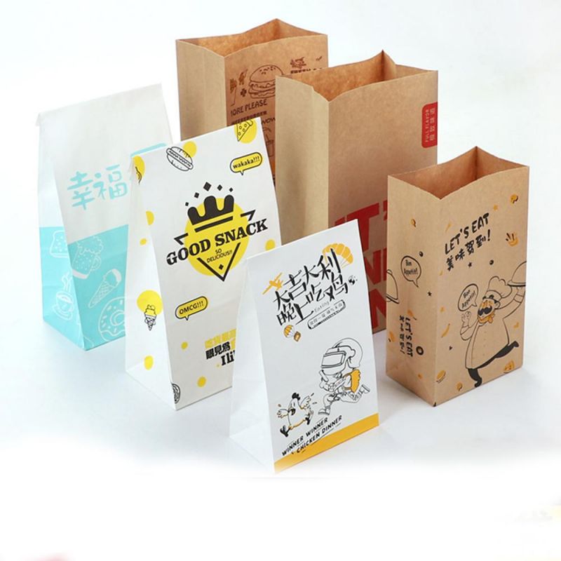 Food Bread Packaging Bakery Bag Kraft Paper Bag