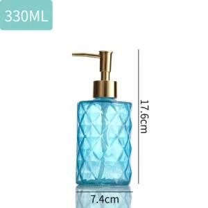 Bathroom Wholesale Empty 330ml Pink Glass Boston Lotion Foam Soap Dispenser Bottle with Pump