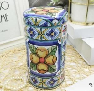 Round Fine Design European National Style Tinplate Box