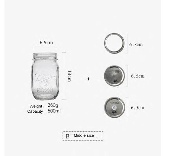 350ml Beverage Bottle Cold Extract Coffee Cup Mason Jar with Straw