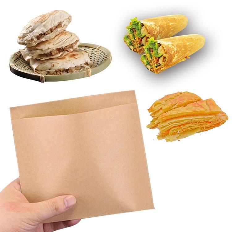 Flat Sharp Bottom White Paper Bag Grease Proof Burger Snack Paper Bag
