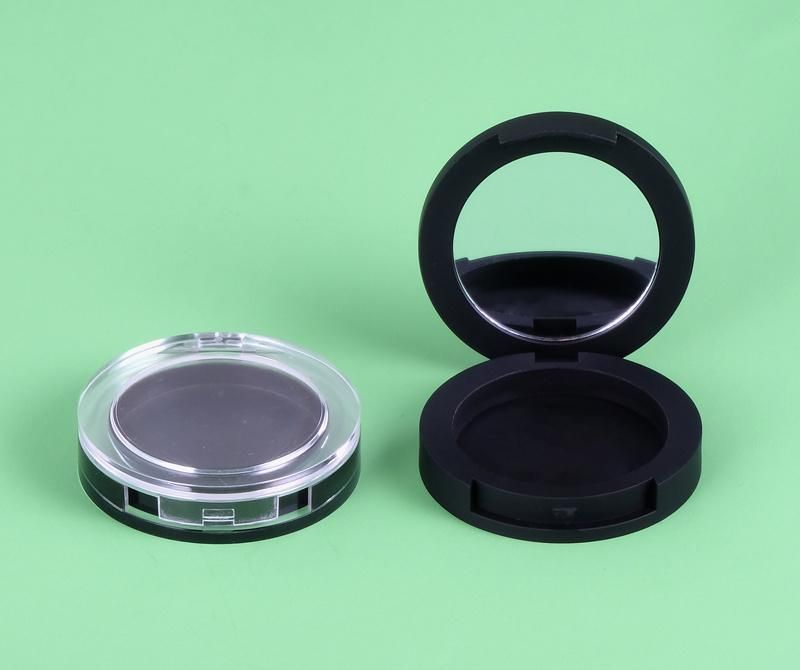 Hot Selling 1 Hole Black Round Empty Compact Powder Case Cosmetic Case for Makeup Case