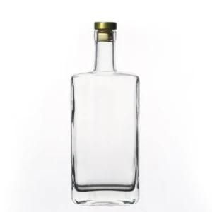 Hot Selling Wholesale Empty Liquor Wine Crystal Clear Spirit Glass Bottle with Lids