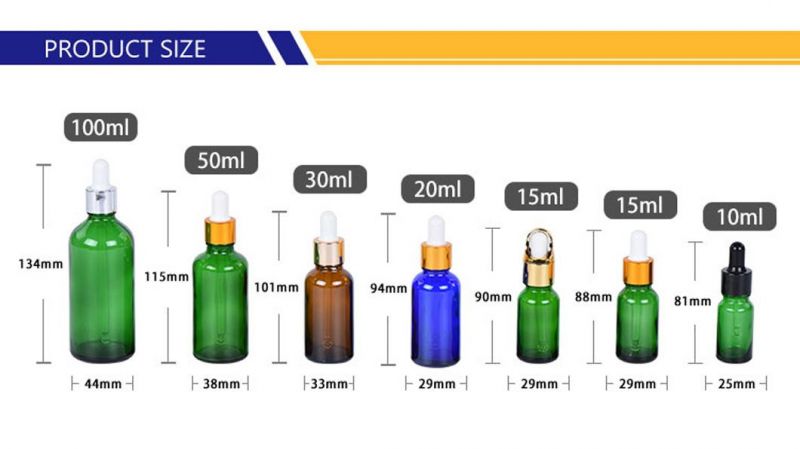 Durable Wholesale OEM/ODM China Cosmetic Packaging Green Glass Dropper Bottle