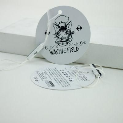 Double Side Printing Round White Paper Hangtag Custom