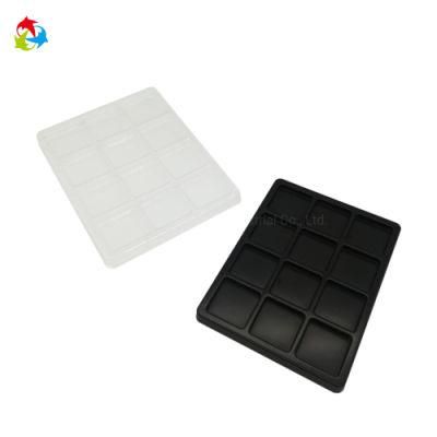 12 Cavity Plastic PS Black Inserts Chocolate Tray