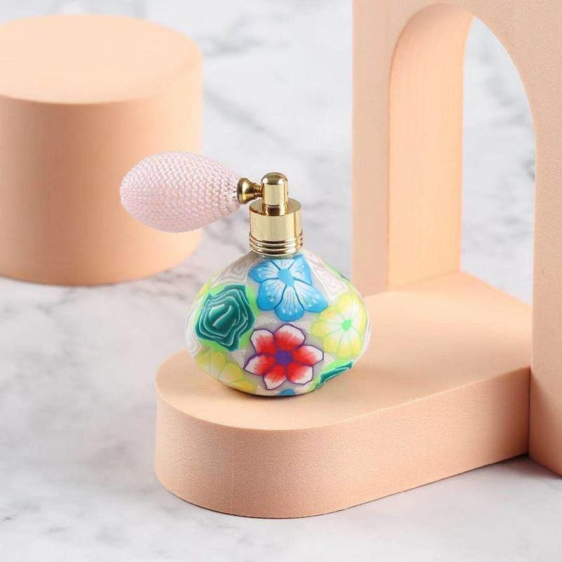 15ml Vintage Refillable Perfume Atomizer Polymer Clay Perfume Spray Bottle Short Spray Atomizer for Travel Home