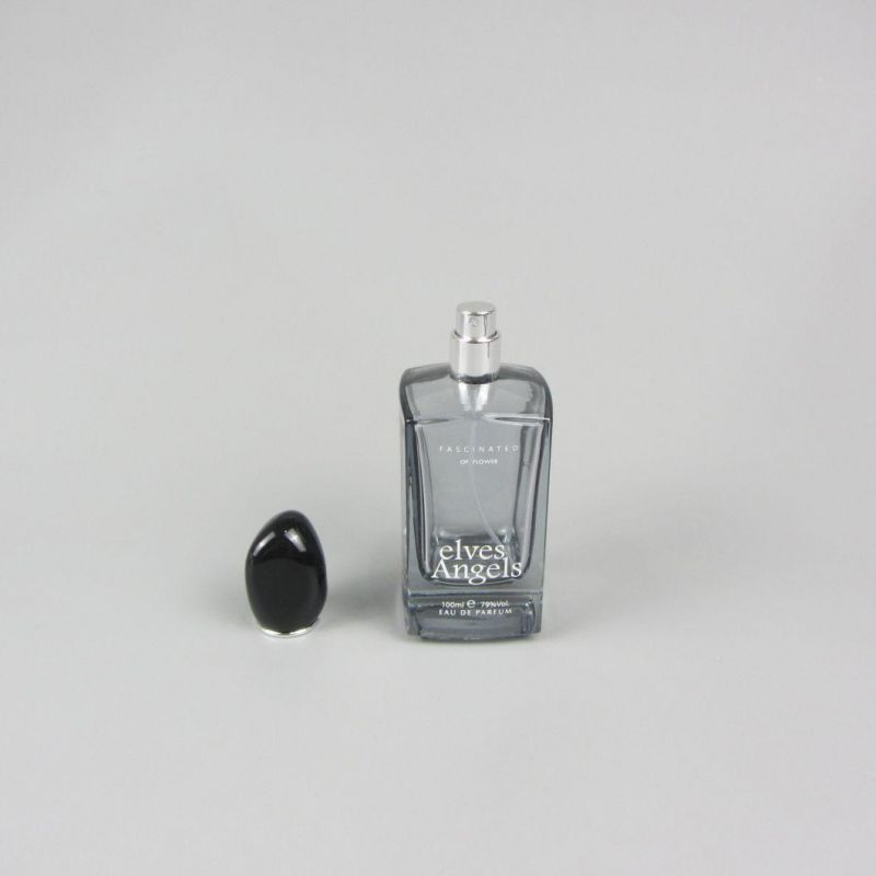 Most Popular 100ml Crimp Square Design Glass Perfume Bottle