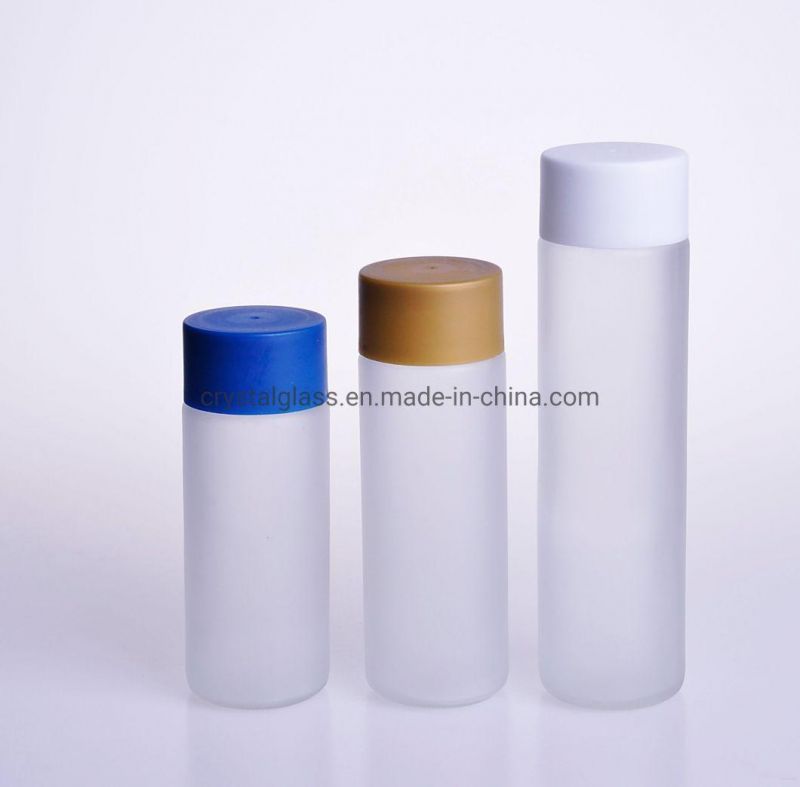 Empty Transparent Sports Glass Bottle for Water Liquid Beverage Juice or Tea Drinking with Plastic Lids Voss Style 500ml