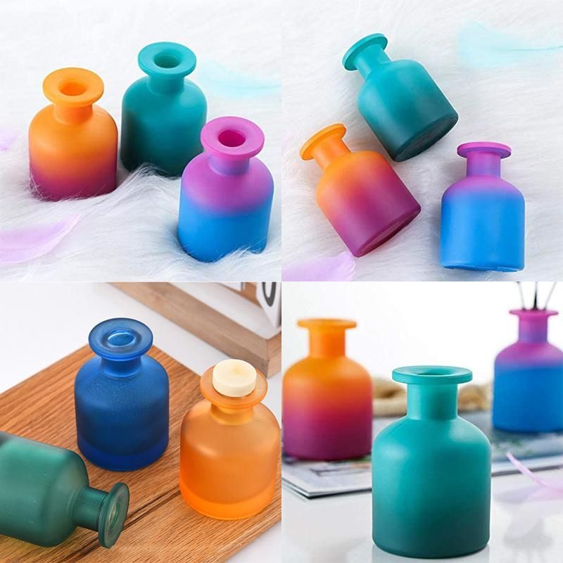 100ml 150ml Empty Luxury Home Black Colorful Glass Reed Diffuser Bottle for Diffuser with Cork