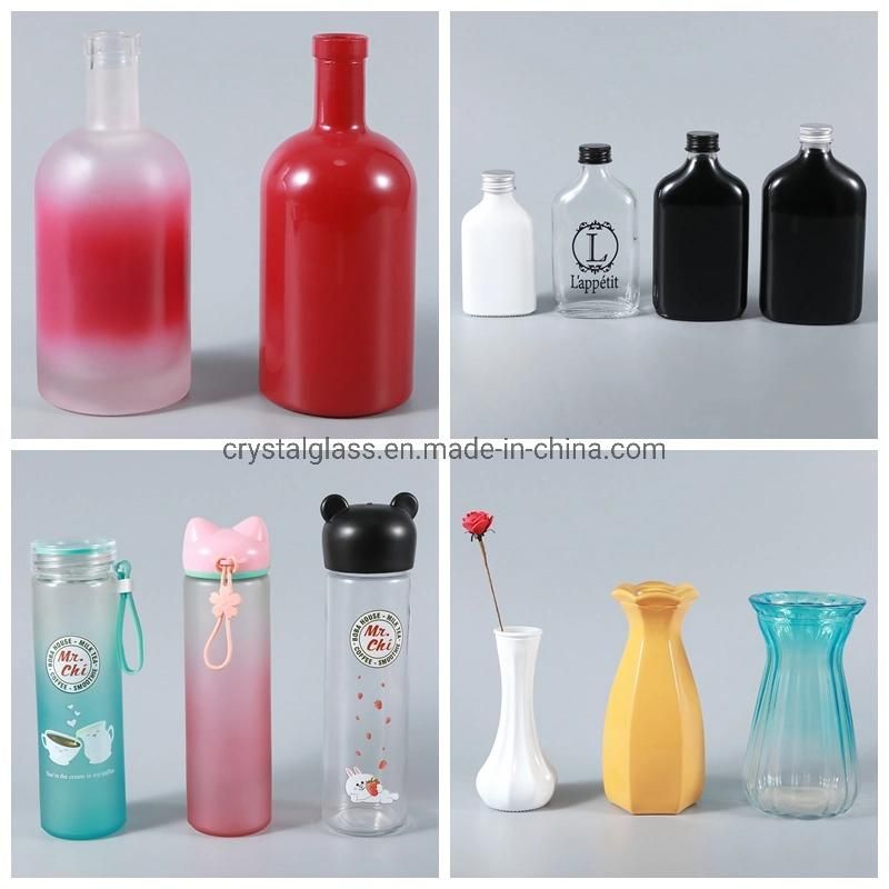 Flat Logo Printing Frosted Juice Beverage Glass Bottle with Aluminum Lid 200ml 250ml 350ml