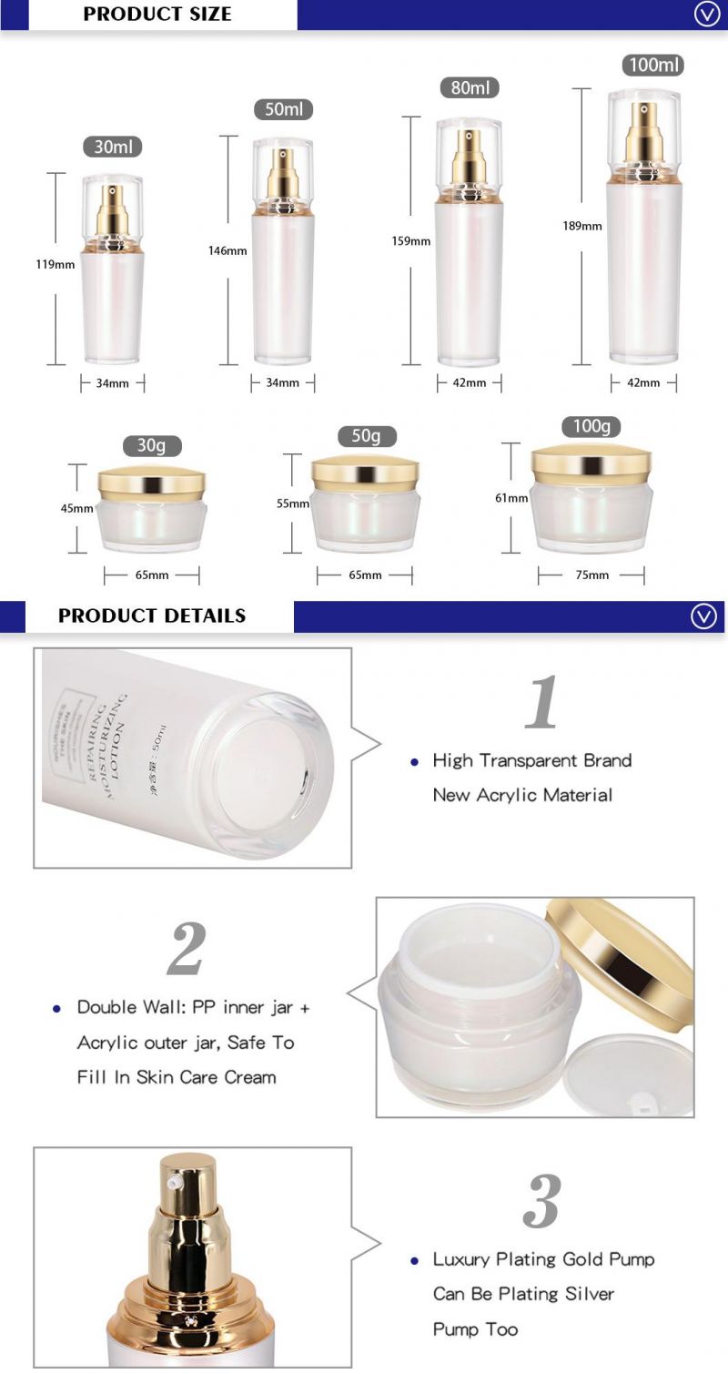 Shaped Wholesale Cosmetics Packaging Luxury Lotion Plastic Bottle with Good Production Line