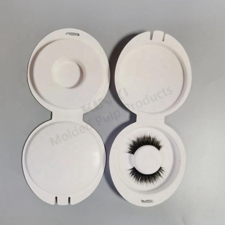 Wholesale White Paper Pulp Custom Clamshell Eyelash Tray