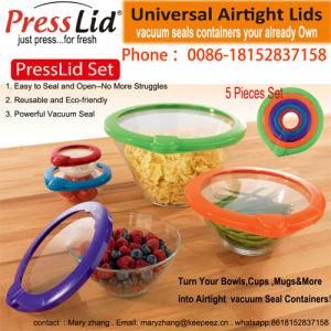 Presslids Set of 5 Pieces Vacuum Sealed Fresh Lids Elastomer Lid