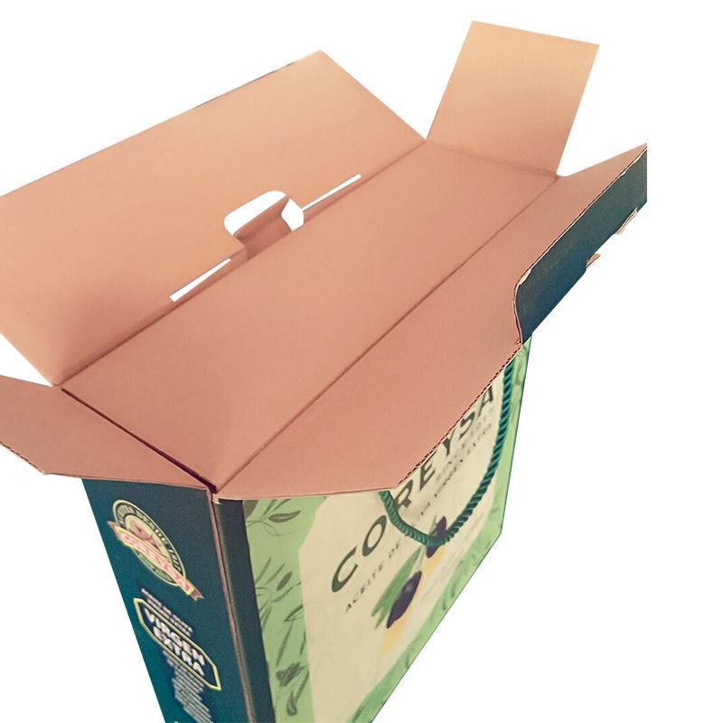 Custom Design Print Paper Corrugated Box Oliver Oil Carton Box Wine Corrugated Box with Handle