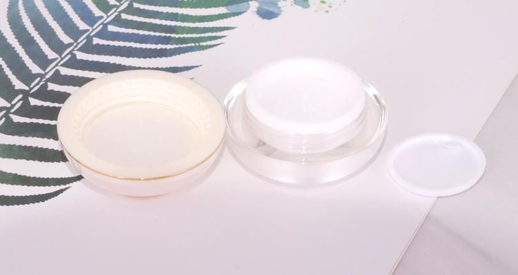 in Stock Factory Supply Wholesale Luxury 50g White Acrylic Cosmetic Cream Jar for Skin Care