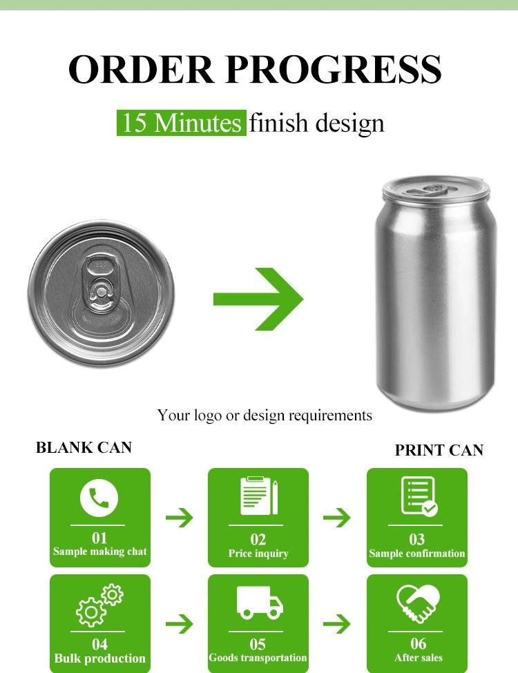 202 200 Sot Customized Printing Beverage Aluminum Cans Easy Open Ring Pull Lid