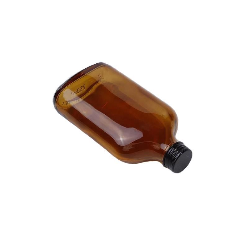 Clear Flat Flask Liquor Bottle Square 250ml Whiskey Bottle Glass, Alcohol Spirits Glass Bottle