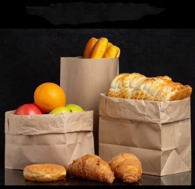 Catering Kraft Paper Square Carton for Food Pinch Bottom Bag