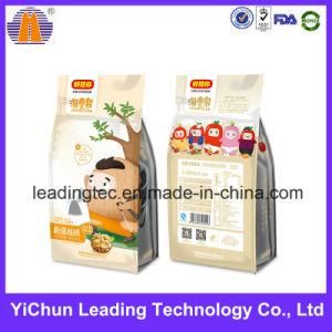 Food Packaging Quad Flat Bottom Plastic Aluminum Foil Customized Bag