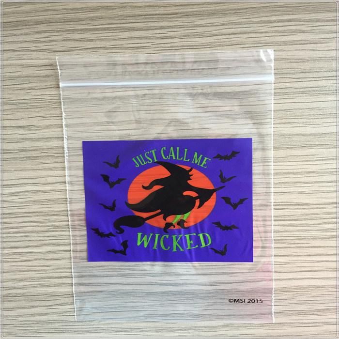 Transparent Custom Print LDPE Plastic Snack Zipper Bag for Halloween