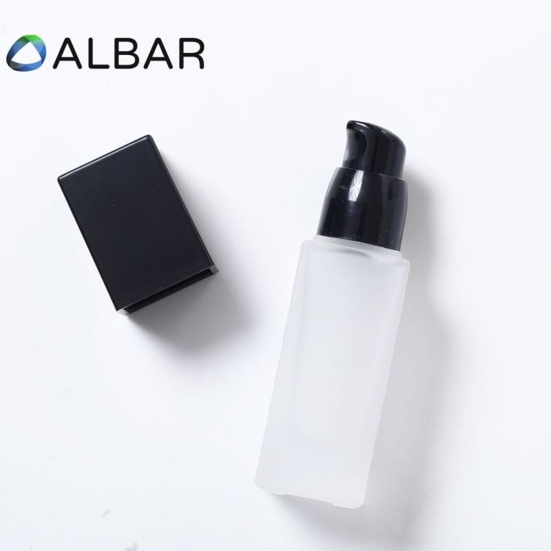 Square Skin Care Packing Transparent Black and White Glass Bottles for Cosmetics Customization