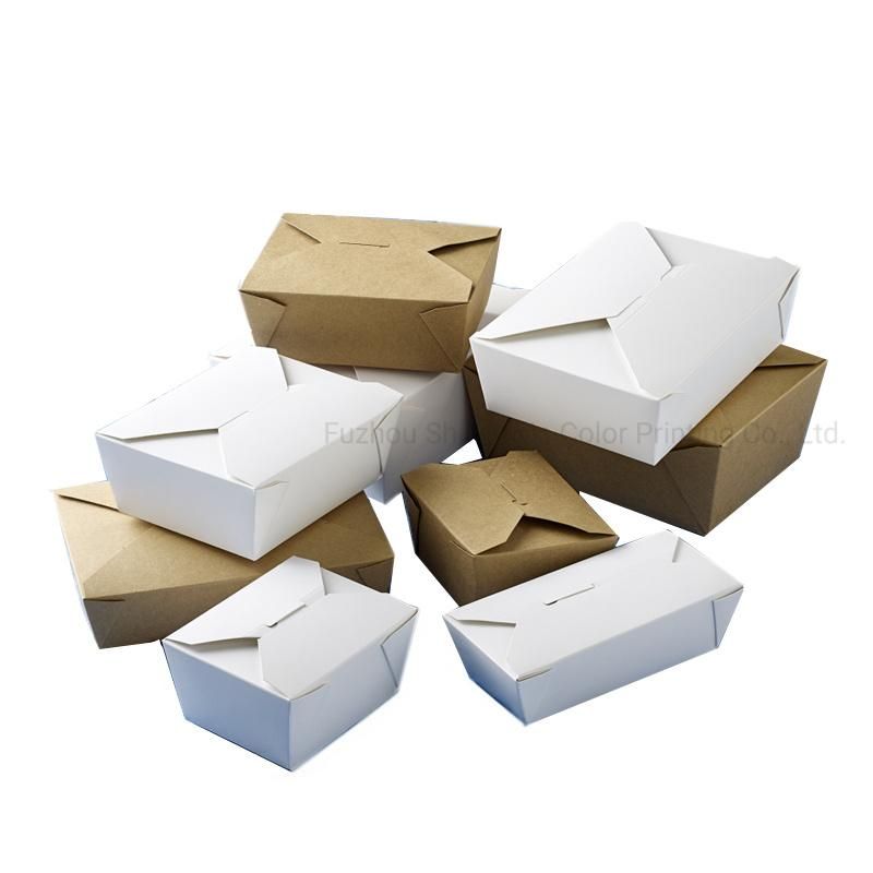 Disposable Food Container Grease Resistant Kraft Paper Catering Box