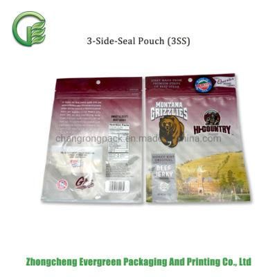 Plastic Nimal Feed Ziplock Bags Bottom-Filling 3ss 3-Side-Seal Pouches