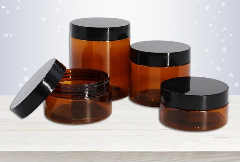 Screw Cap Amber Color Cosmetic Cream Jars with Good Production Line