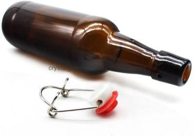 Flip Top Glass Bottle with Stopper for Beverages, Oil, Vinegar, Kombucha, Beer, Water, Soda, Kefir