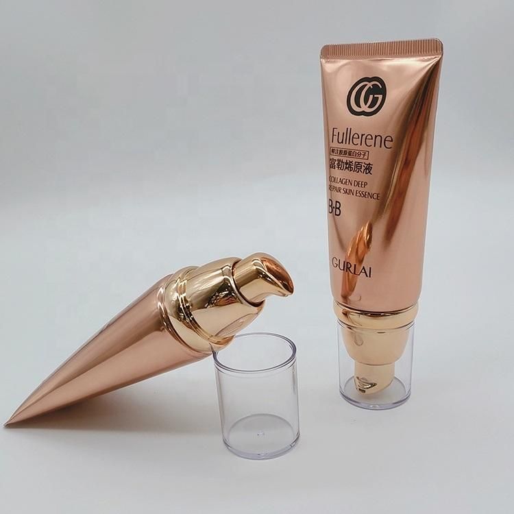 OEM 60ml Abl Aluminum Empty Matte Gold Tube with Screw on Cap Cosmetic Containers and Packaging Tube Type Cosmetics Container