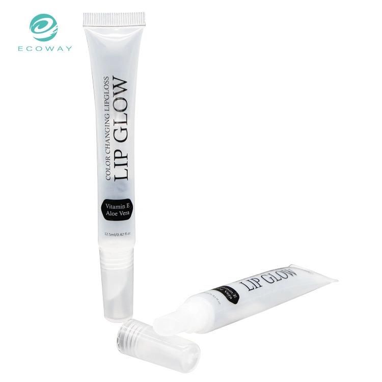 White Clear Squeezing Lip Gloss Cosmetic Packaging Tube