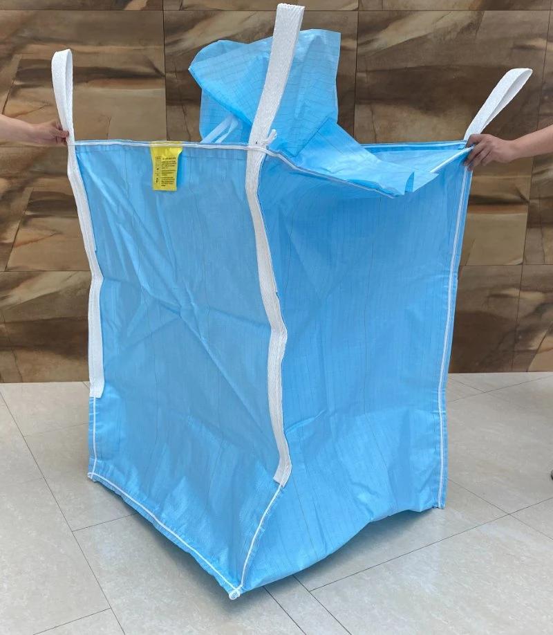 Type C Fibcs Ground-Able Conductive Big Bag with Black Antistatic Liner to Transport Flammable Powders.