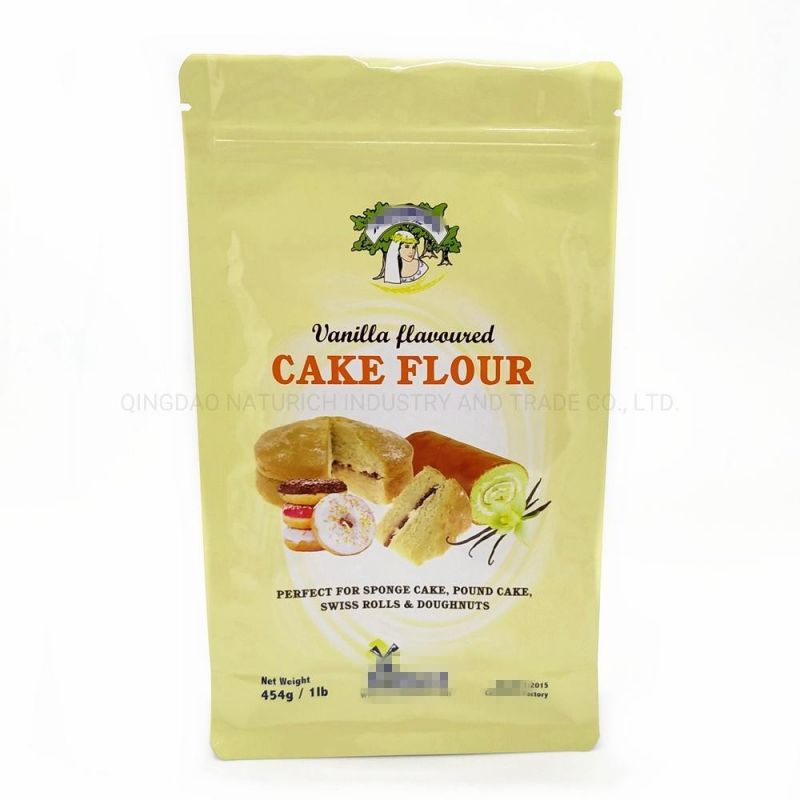 Custom Printed Flat Bottom Zipper Plastic Flour Packaging Bag