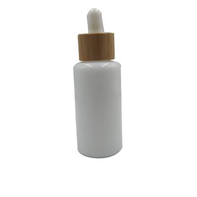 15ml 30ml 50ml White Empty Opal Glass Bottle for Essential Oil with Bamboo Droppers