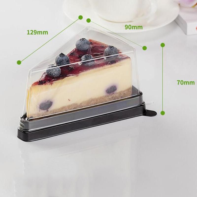 Christmas Disposable Individual Plastic Triangle Cake Slice Box